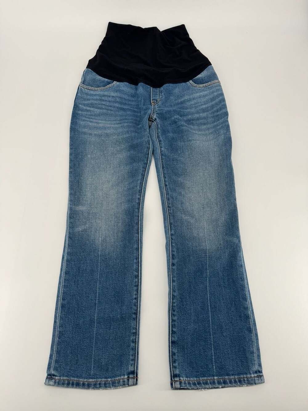 Hatch The Straight Over Belly Maternity Jeans Blue Size 25
